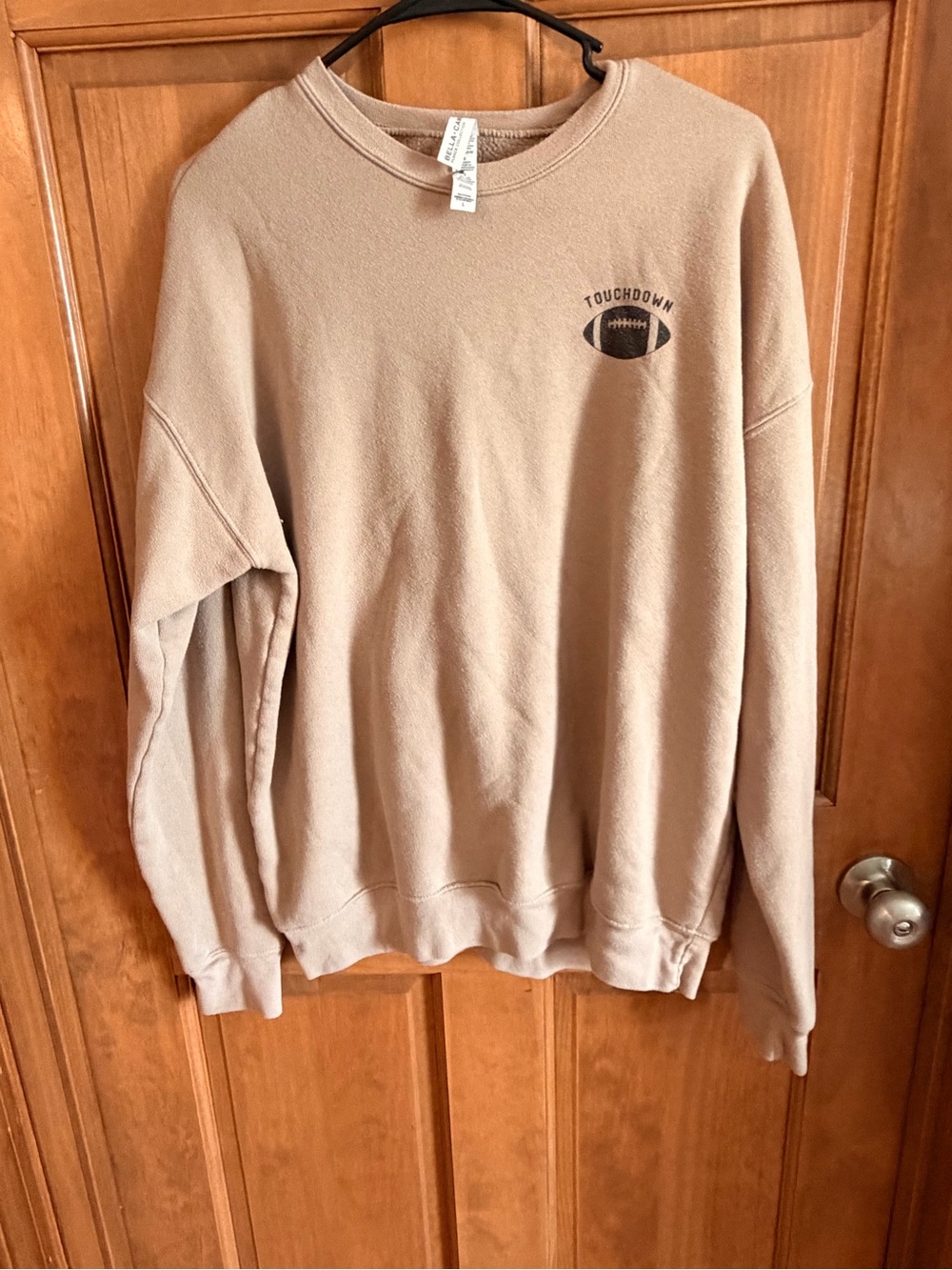 Crewneck Sweatshirt - Tan "Touchdown" Graphic
